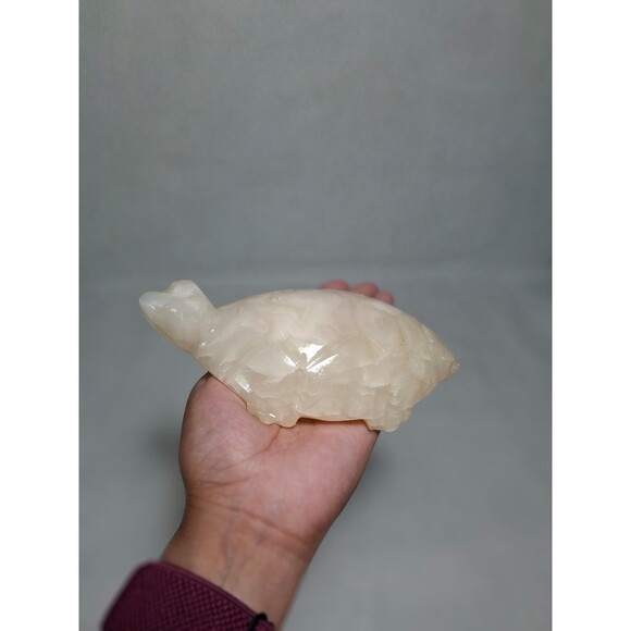 Vintage Carved Onyx Turtle Figure Paperweight - Picture 6 of 10